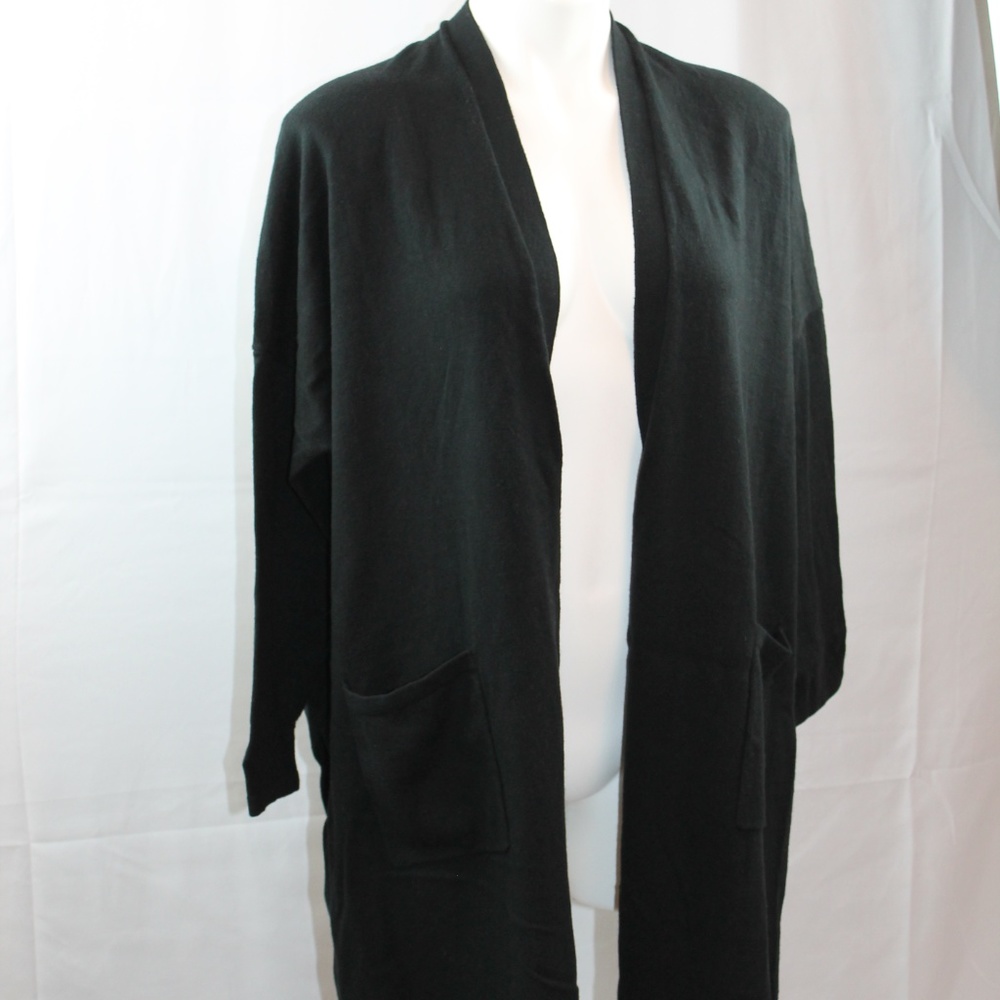 J. Jill Black Cardigan Sweater Pockets L Petite